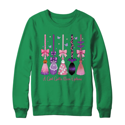 A Girl Gotta Have Options Witch Brooms Coquette Halloween Shirt & Sweatshirt | teecentury