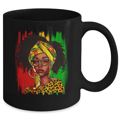Afro Woman African Melanin Headscarf Nubian Black History Mug | teecentury