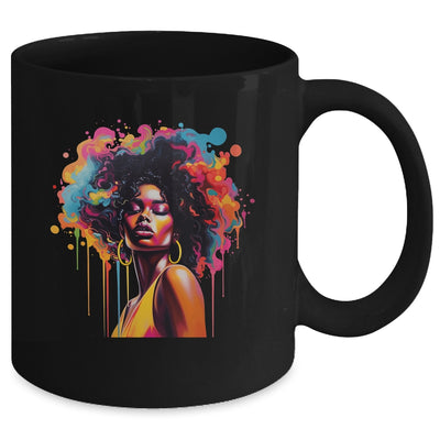 Black Queen Afro Melanin Dripping Juneteenth African Mug | teecentury