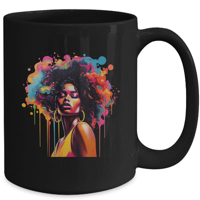 Black Queen Afro Melanin Dripping Juneteenth African Mug | teecentury