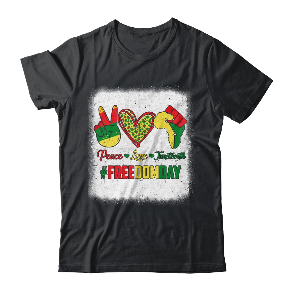 Bleached Peace Love Juneteenth 1865 Freedom Day African Shirt & Tank Top | teecentury