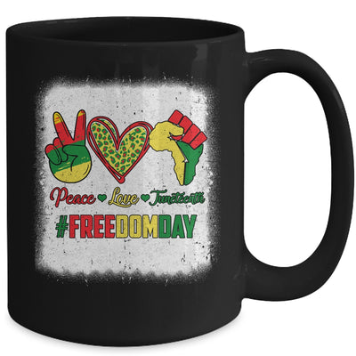 Bleached Peace Love Juneteenth 1865 Freedom Day African Mug | teecentury