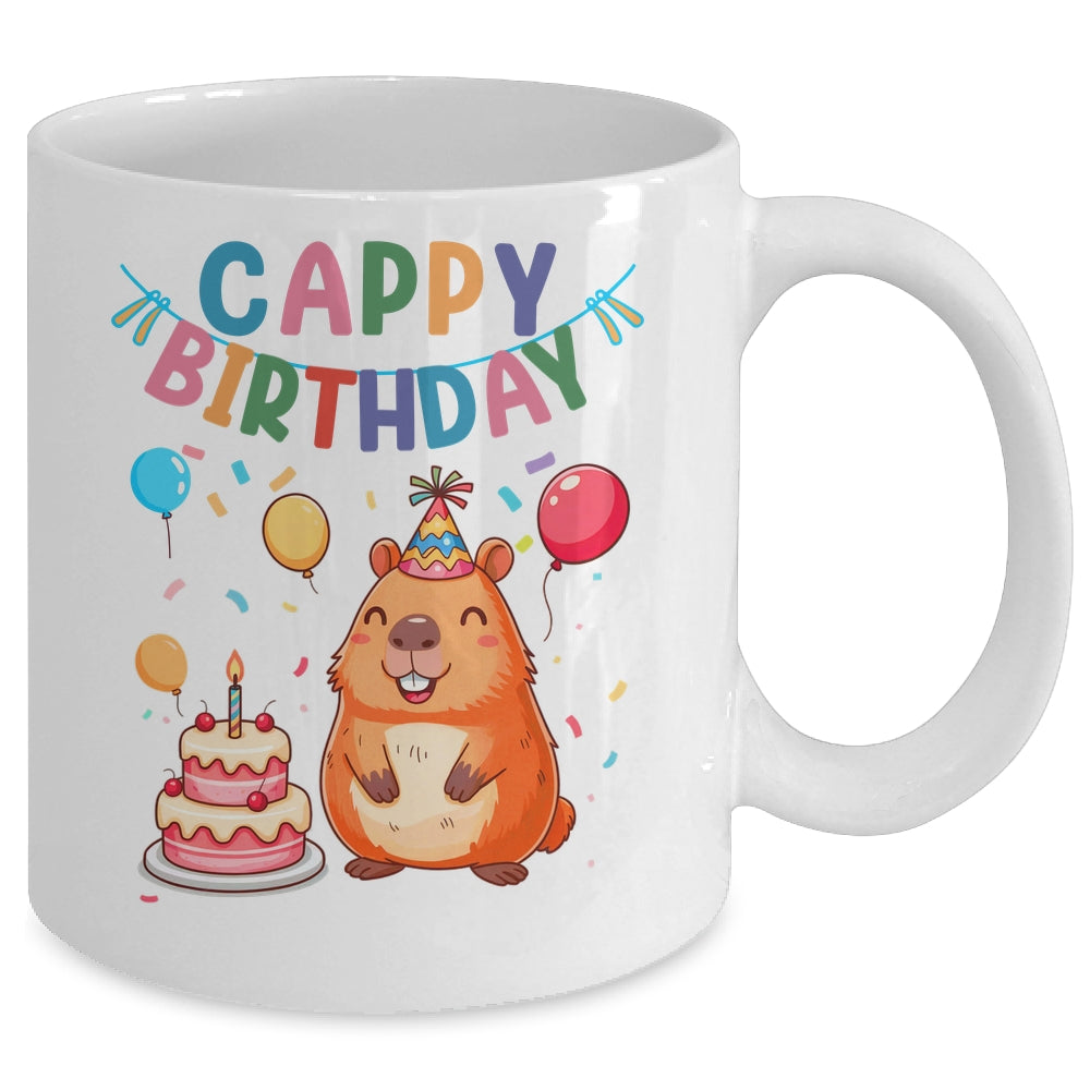 Cappy Birthday Capybara Lovers Girl Boy Happy Birthday Party Mug | teecentury
