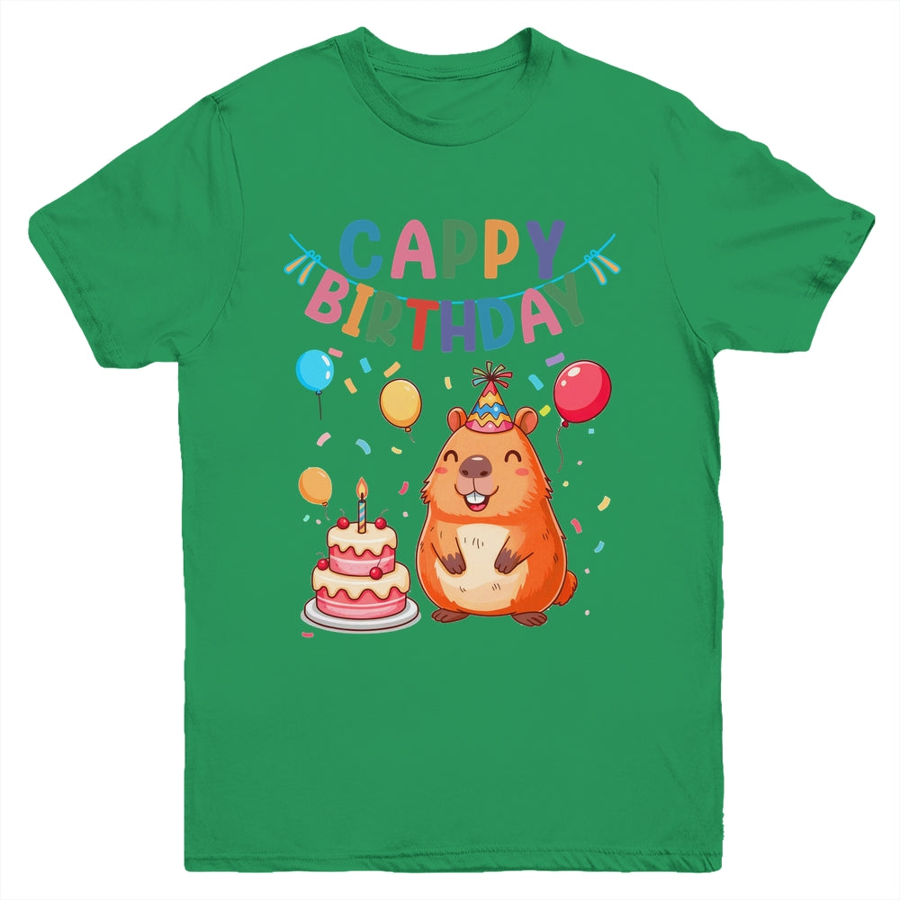 Cappy Birthday Capybara Lovers Girl Boy Happy Birthday Party Youth Shirt | teecentury