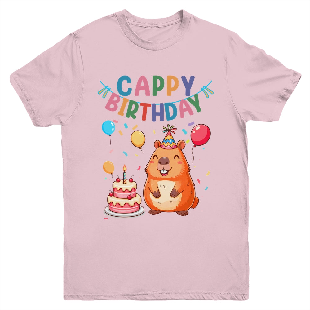 Cappy Birthday Capybara Lovers Girl Boy Happy Birthday Party Youth Shirt | teecentury