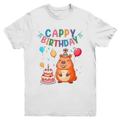 Cappy Birthday Capybara Lovers Girl Boy Happy Birthday Party Youth Shirt | teecentury