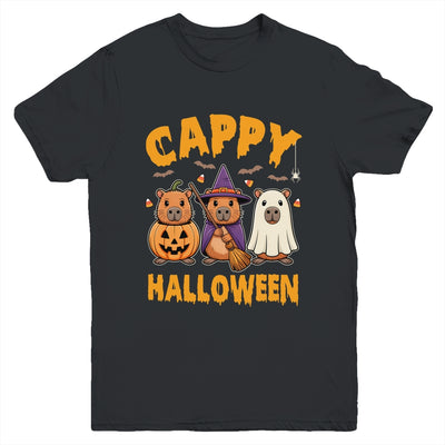 Cappy Halloween Funny Capybara Ghost Witch Pumpkin Spooky Youth Shirt | teecentury