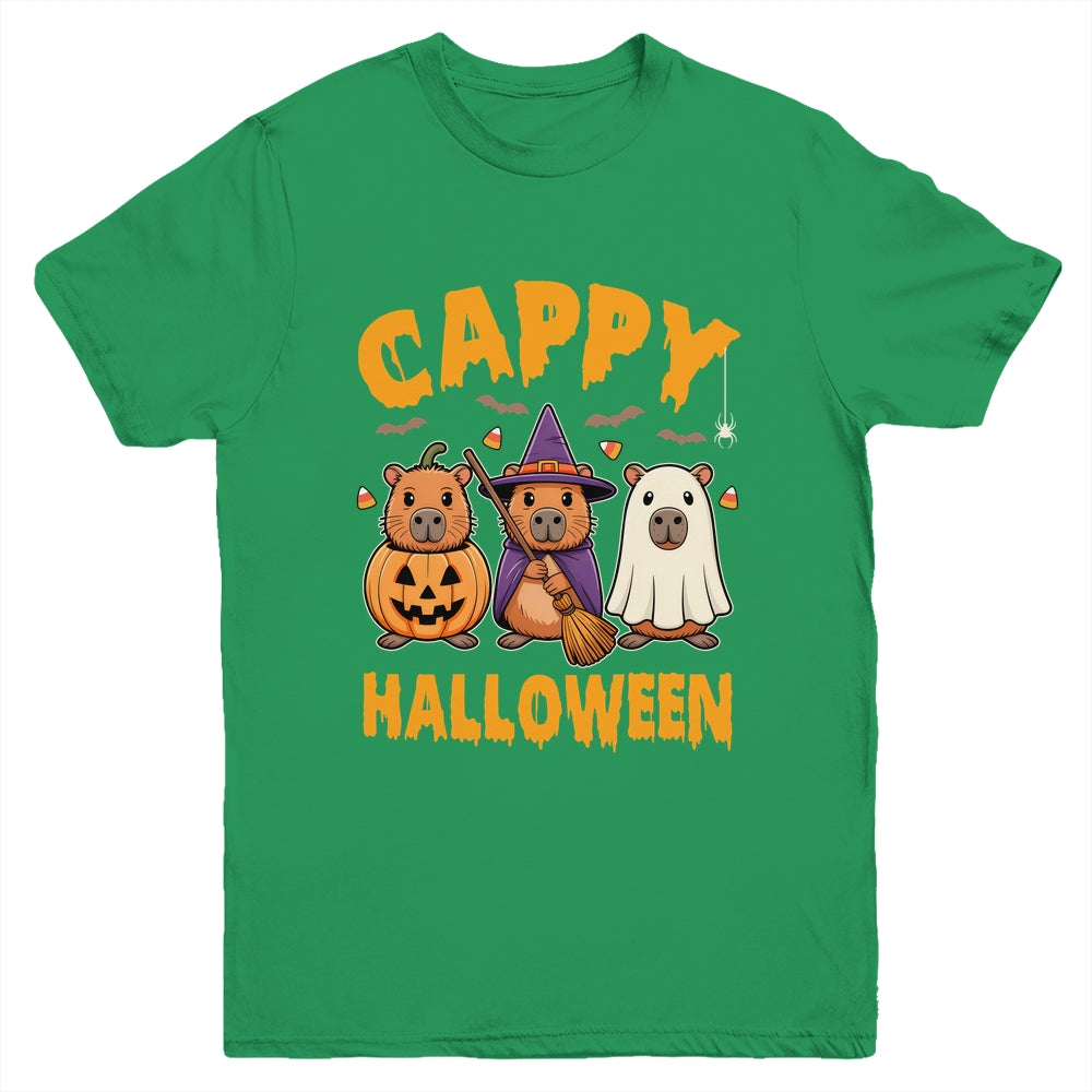 Cappy Halloween Funny Capybara Ghost Witch Pumpkin Spooky Youth Shirt | teecentury