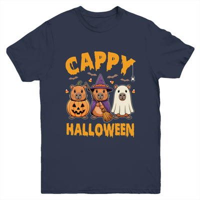 Cappy Halloween Funny Capybara Ghost Witch Pumpkin Spooky Youth Shirt | teecentury