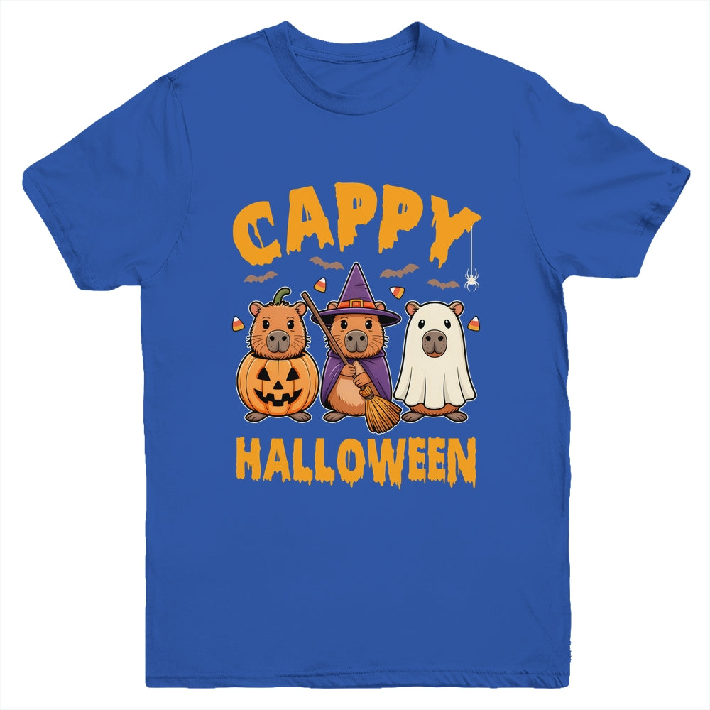 Cappy Halloween Funny Capybara Ghost Witch Pumpkin Spooky Youth Shirt | teecentury