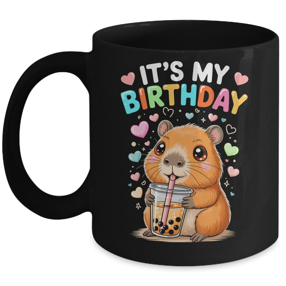 Capybara Birthday Graphic Kids Cute Capibara Its My Birthday Mug | teecentury