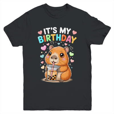Capybara Birthday Graphic Kids Cute Capibara Its My Birthday Youth Shirt | teecentury