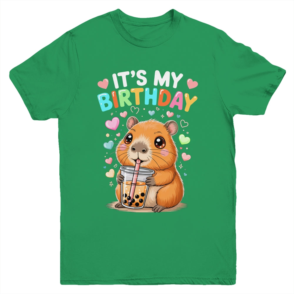 Capybara Birthday Graphic Kids Cute Capibara Its My Birthday Youth Shirt | teecentury