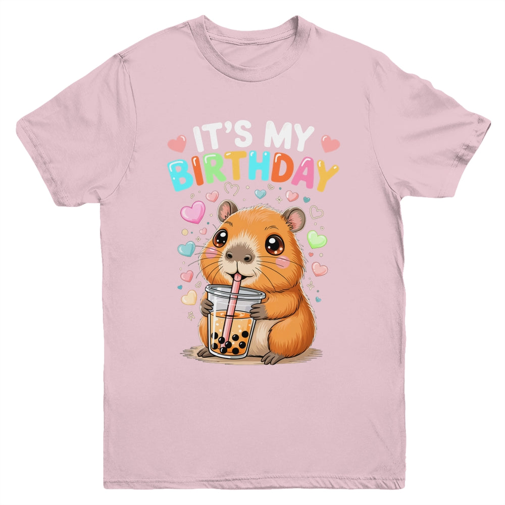 Capybara Birthday Graphic Kids Cute Capibara Its My Birthday Youth Shirt | teecentury