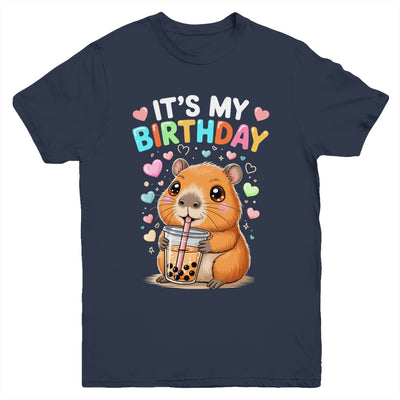 Capybara Birthday Graphic Kids Cute Capibara Its My Birthday Youth Shirt | teecentury