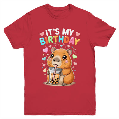 Capybara Birthday Graphic Kids Cute Capibara Its My Birthday Youth Shirt | teecentury