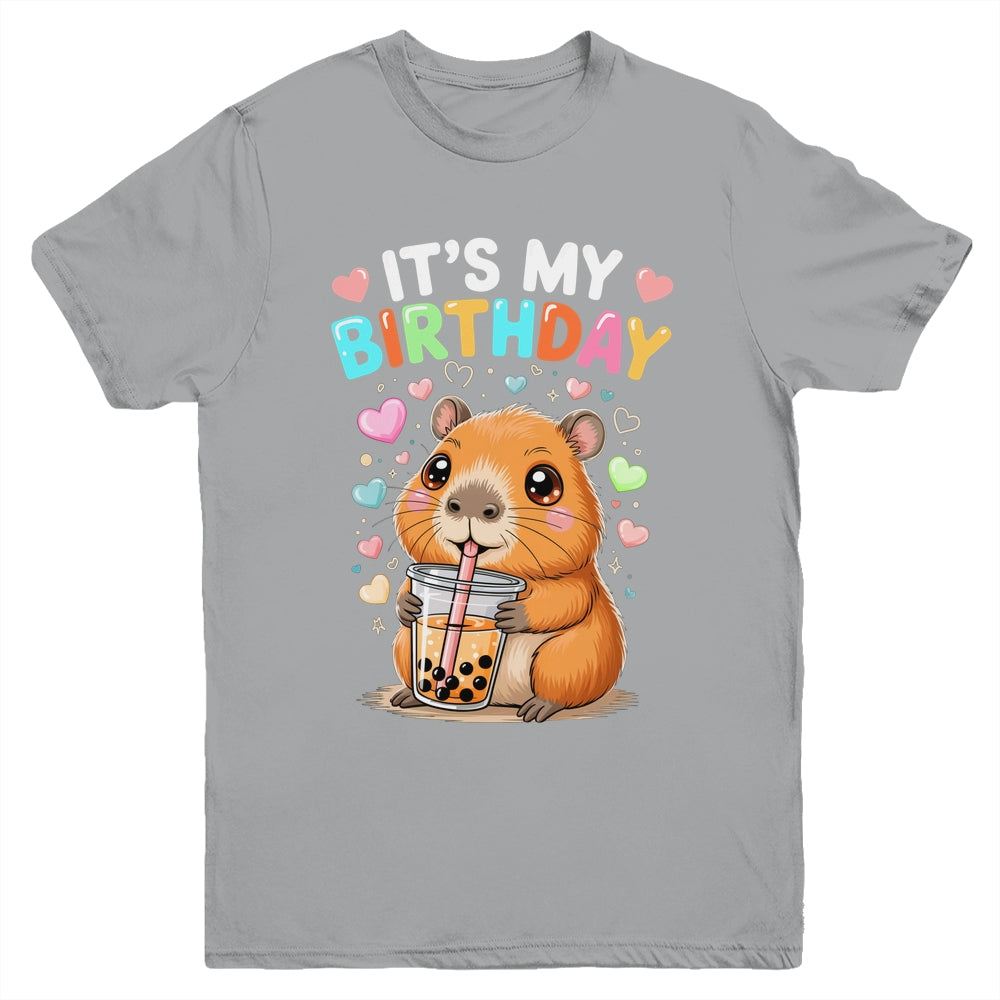 Capybara Birthday Graphic Kids Cute Capibara Its My Birthday Youth Shirt | teecentury