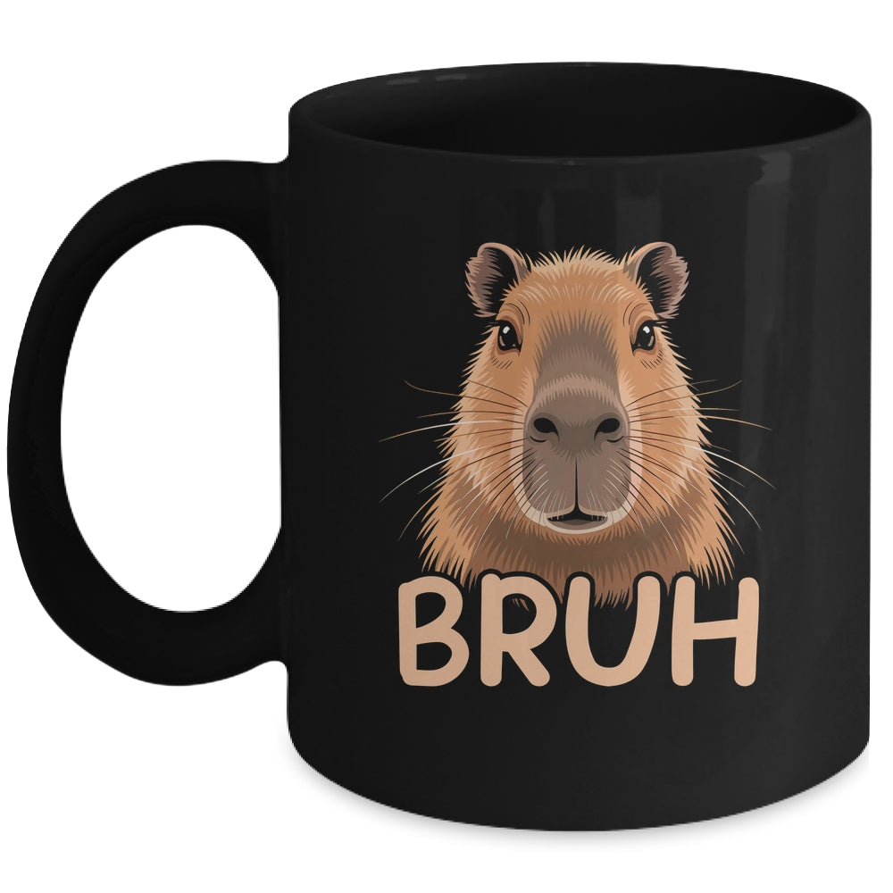Capybara Bruh Funny Capy Meme Rodent Men Boys Kids Women Mug | teecentury