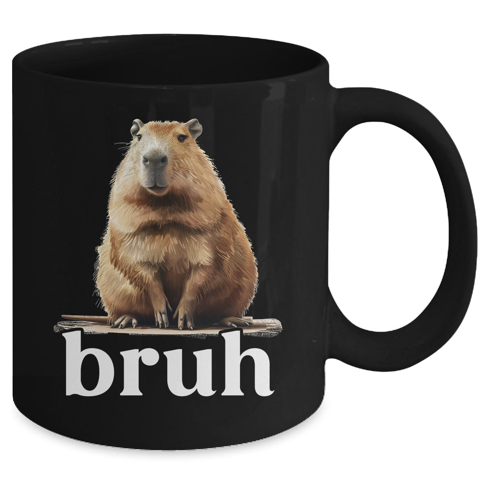 Capybara Cute Design For Men Women Boys Girls Capybara Bruh Mug | teecentury