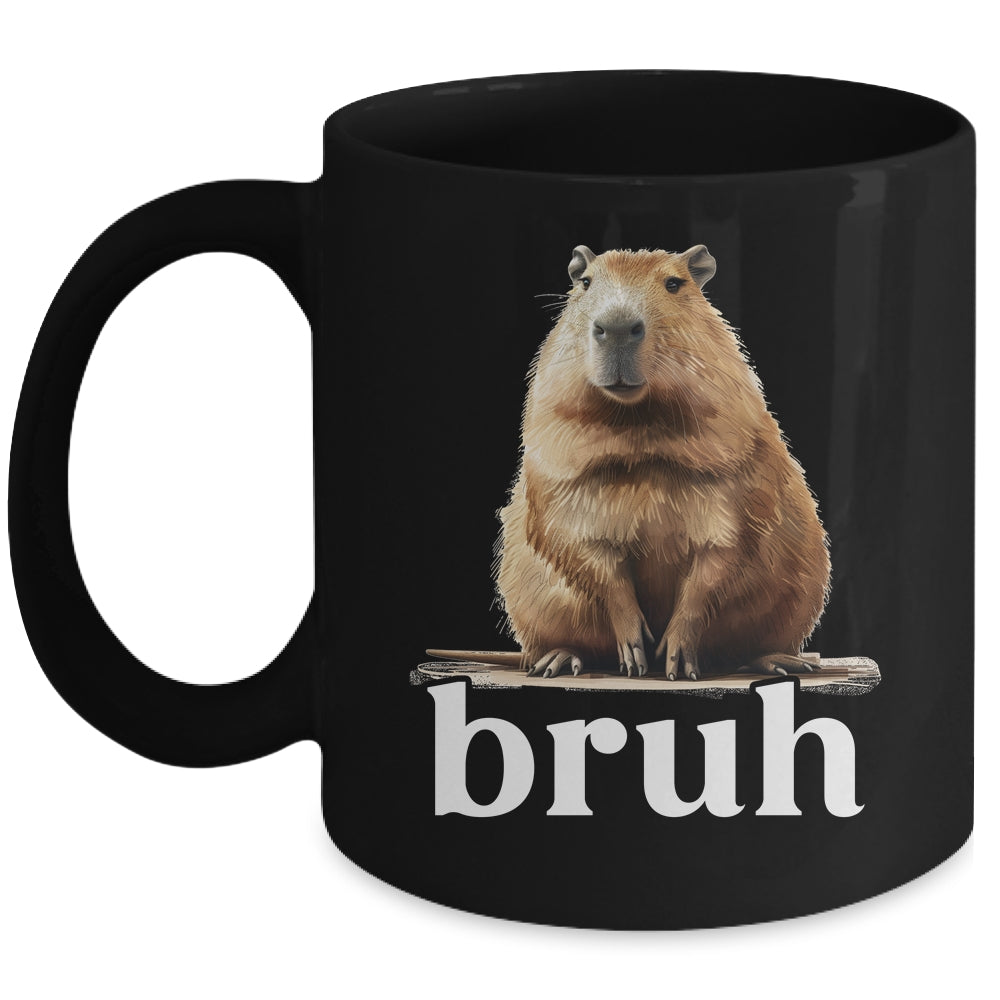 Capybara Cute Design For Men Women Boys Girls Capybara Bruh Mug | teecentury