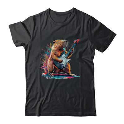 Capybara Playing Electric Guitar Funny Capybaras Lover Shirt & Tank Top | teecentury