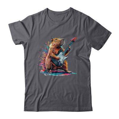 Capybara Playing Electric Guitar Funny Capybaras Lover Shirt & Tank Top | teecentury