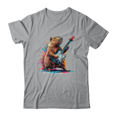 Capybara Playing Electric Guitar Funny Capybaras Lover Shirt & Tank Top | teecentury
