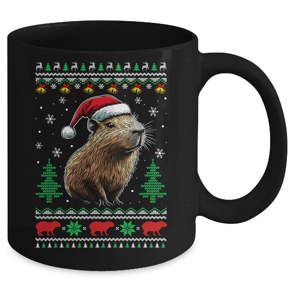 Capybara Santa Hat Ugly Christmas Capybara Lover Xmas Mug | teecentury