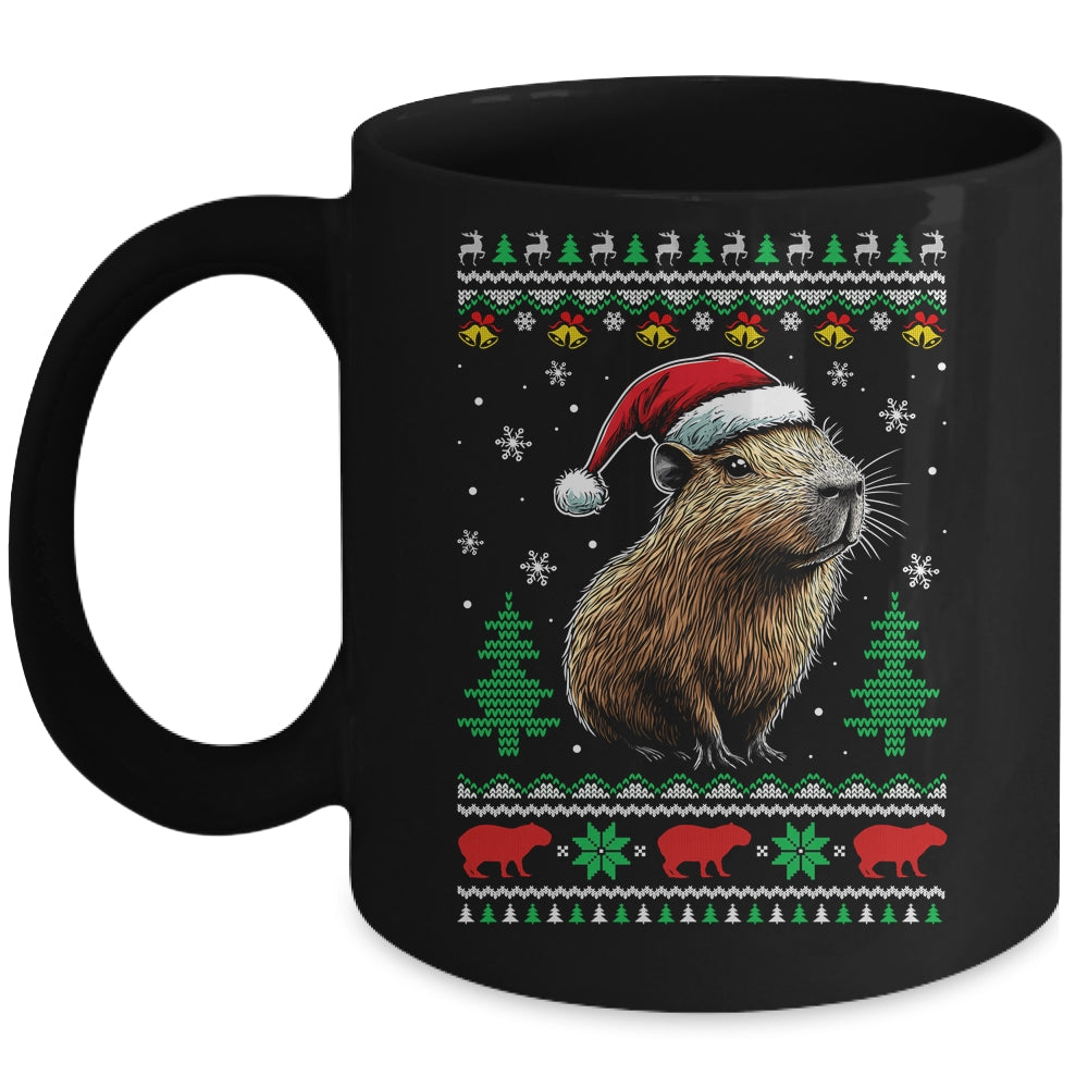 Capybara Santa Hat Ugly Christmas Capybara Lover Xmas Mug | teecentury