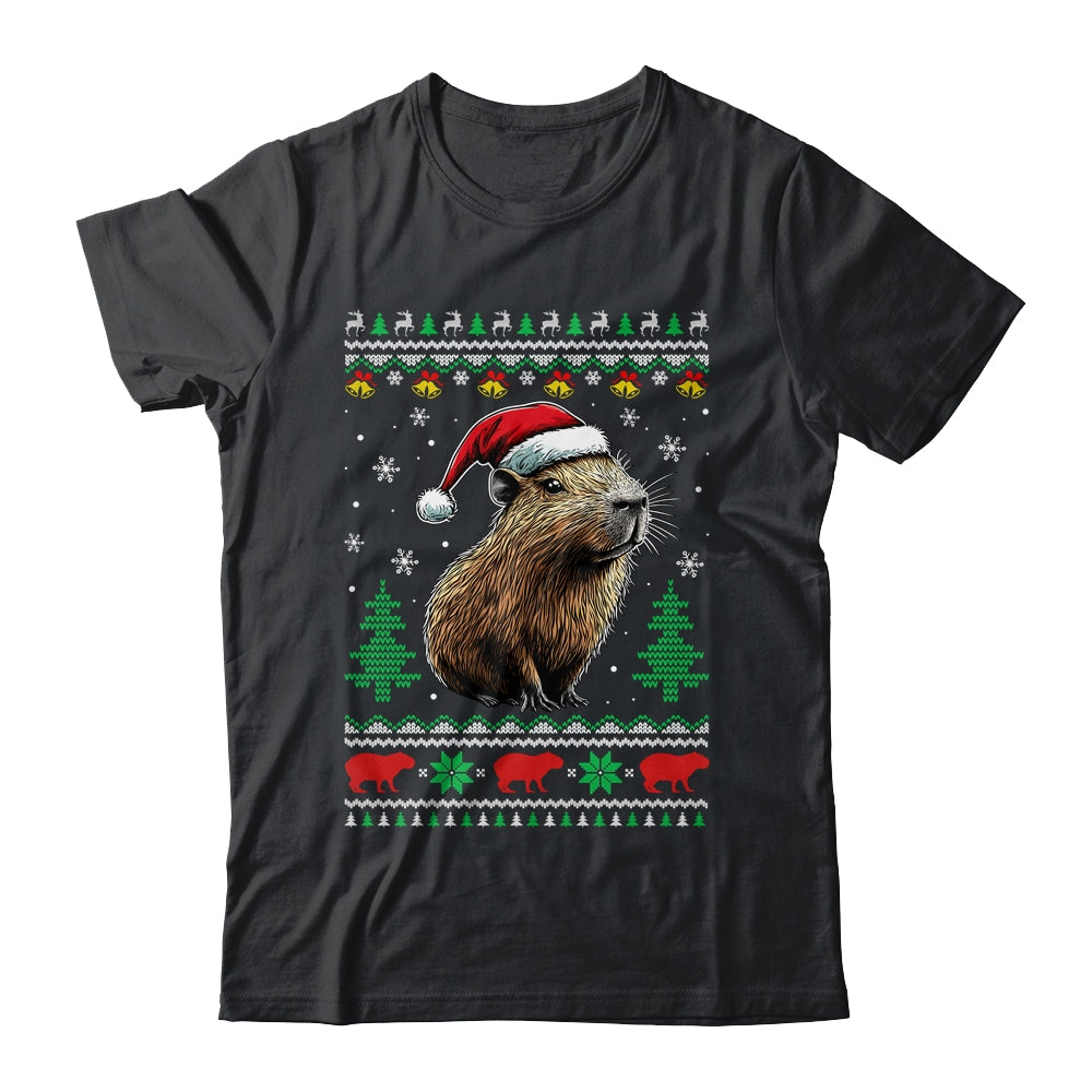 Capybara Santa Hat Ugly Christmas Capybara Lover Xmas Shirt & Sweatshirt | teecentury