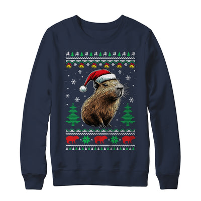 Capybara Santa Hat Ugly Christmas Capybara Lover Xmas Shirt & Sweatshirt | teecentury