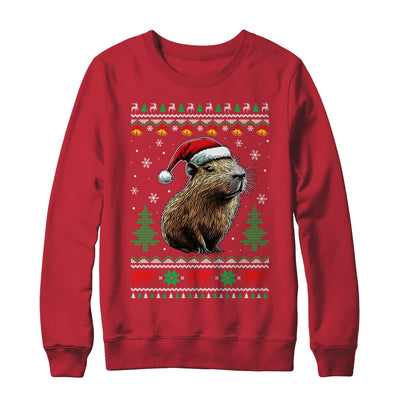 Capybara Santa Hat Ugly Christmas Capybara Lover Xmas Shirt & Sweatshirt | teecentury