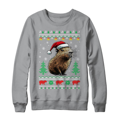 Capybara Santa Hat Ugly Christmas Capybara Lover Xmas Shirt & Sweatshirt | teecentury