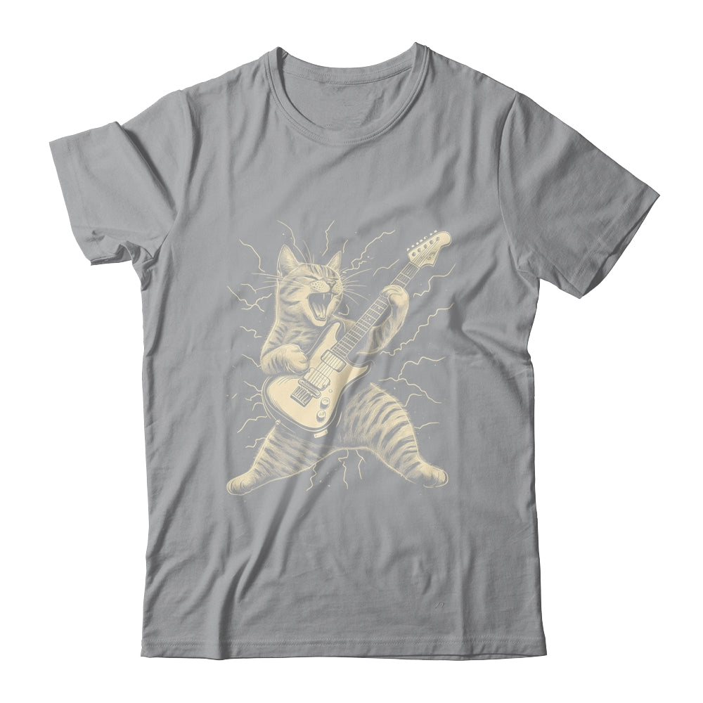 Cat Playing Guitar Rock Music Rock And Roll For Men Women Shirt & Hoodie | teecentury