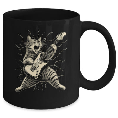 Cat Playing Guitar Rock Music Rock And Roll For Men Women Mug | teecentury