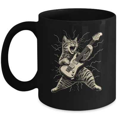 Cat Playing Guitar Rock Music Rock And Roll For Men Women Mug | teecentury