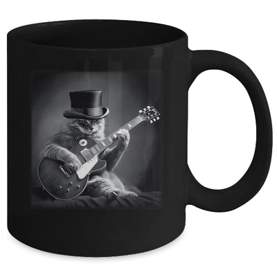 Cat Playing Guitar Rock Music Store Funny Cat For Men Women Mug | teecentury