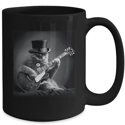 Cat Playing Guitar Rock Music Store Funny Cat For Men Women Mug | teecentury