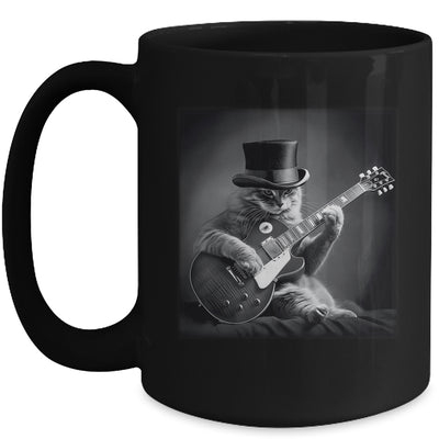 Cat Playing Guitar Rock Music Store Funny Cat For Men Women Mug | teecentury