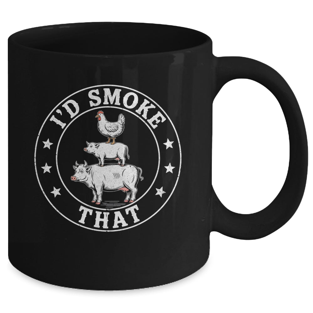 Chef Butcher BBQ Smoker I'd Smoke That Barbecue Pitmaster Mug | teecentury