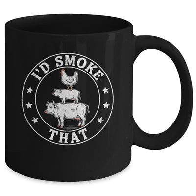Chef Butcher BBQ Smoker I'd Smoke That Barbecue Pitmaster Mug | teecentury