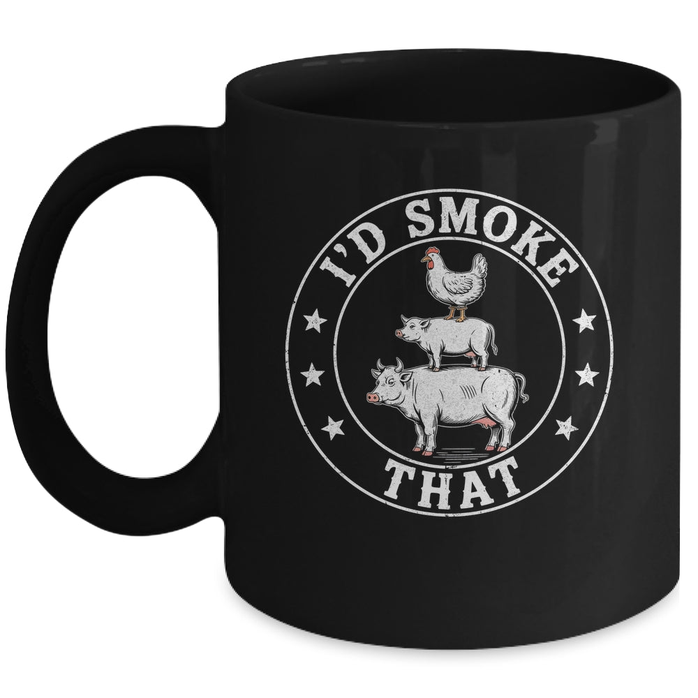 Chef Butcher BBQ Smoker I'd Smoke That Barbecue Pitmaster Mug | teecentury