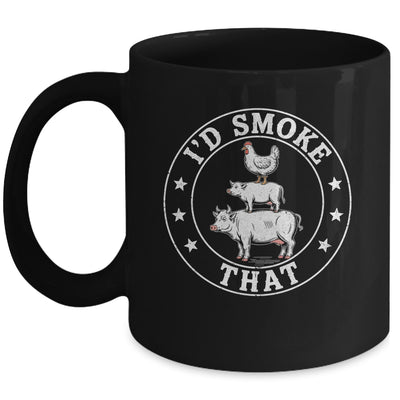 Chef Butcher BBQ Smoker I'd Smoke That Barbecue Pitmaster Mug | teecentury