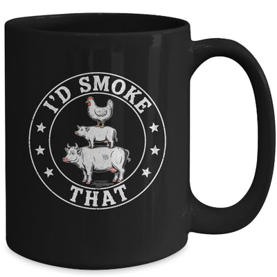 Chef Butcher BBQ Smoker I'd Smoke That Barbecue Pitmaster Mug | teecentury