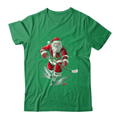 Christmas Sports Santa Playing Ice Hockey Xmas Men Women Shirt & Sweatshirt | teecentury