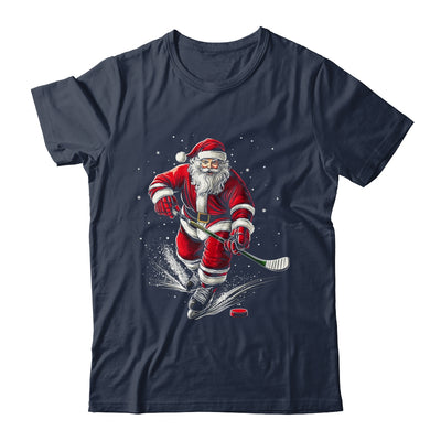 Christmas Sports Santa Playing Ice Hockey Xmas Men Women Shirt & Sweatshirt | teecentury