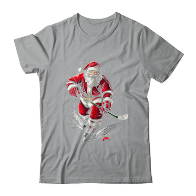 Christmas Sports Santa Playing Ice Hockey Xmas Men Women Shirt & Sweatshirt | teecentury