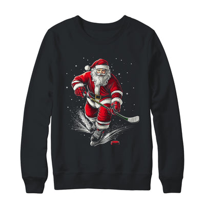 Christmas Sports Santa Playing Ice Hockey Xmas Men Women Shirt & Sweatshirt | teecentury