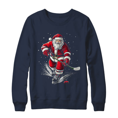 Christmas Sports Santa Playing Ice Hockey Xmas Men Women Shirt & Sweatshirt | teecentury