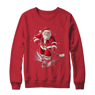 Christmas Sports Santa Playing Ice Hockey Xmas Men Women Shirt & Sweatshirt | teecentury